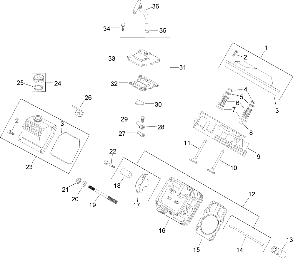 Head, Valve and Breather Assembly  Kohler CH20S 64725