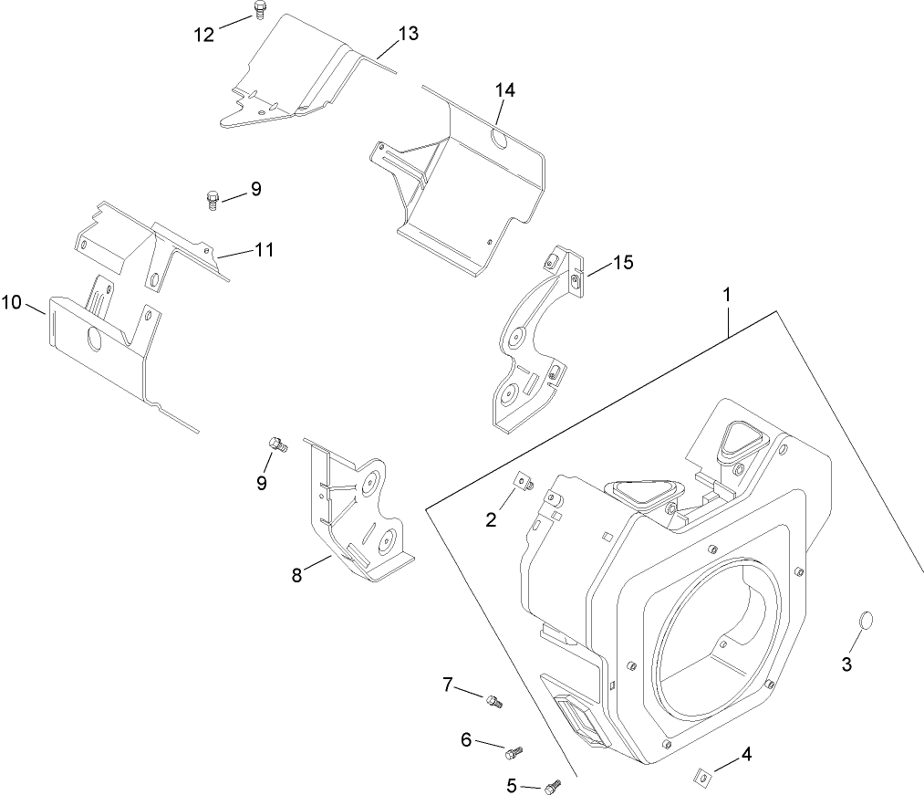 Blower Housing and Baffle Assembly  Kohler CH20S 64725