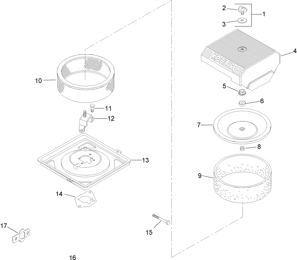 Air Intake and Filtration Assembly  Kohler CH20S 64725
