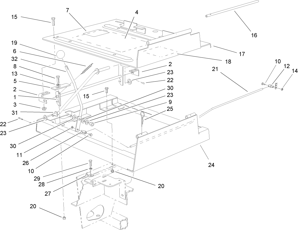 Seat Frame and Throttle Assembly