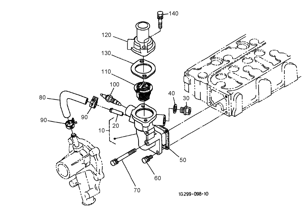 Water Flange and Thermostat Assembly