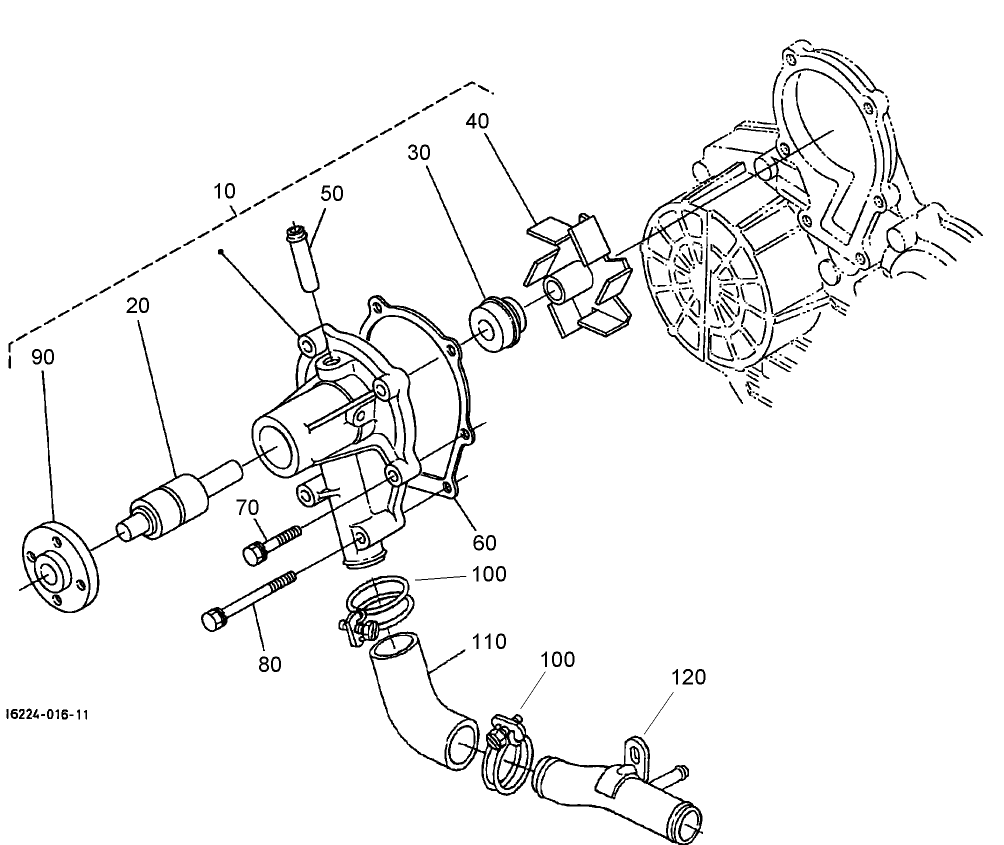 Water Pump and Water Pipe Assembly