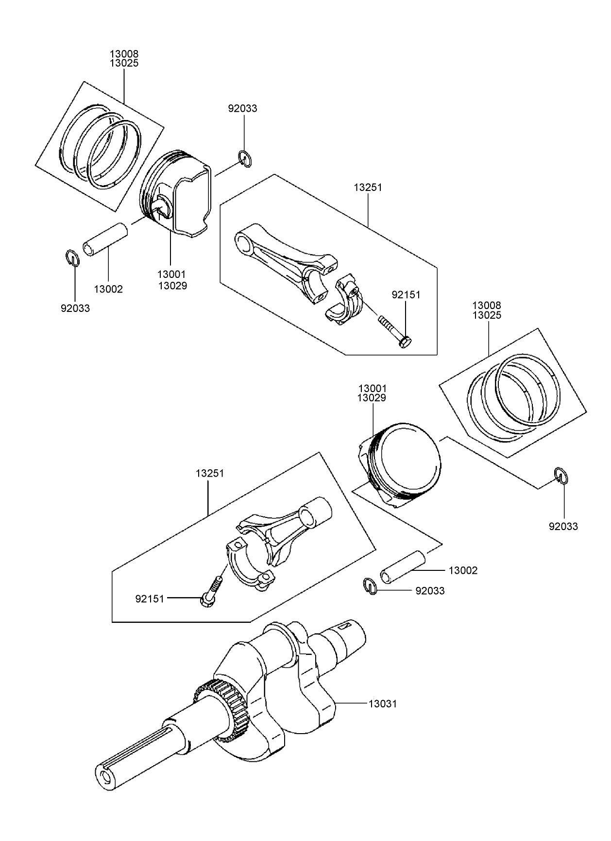 Piston/Crankshaft Assembly  Kawasaki FH721D-AS08