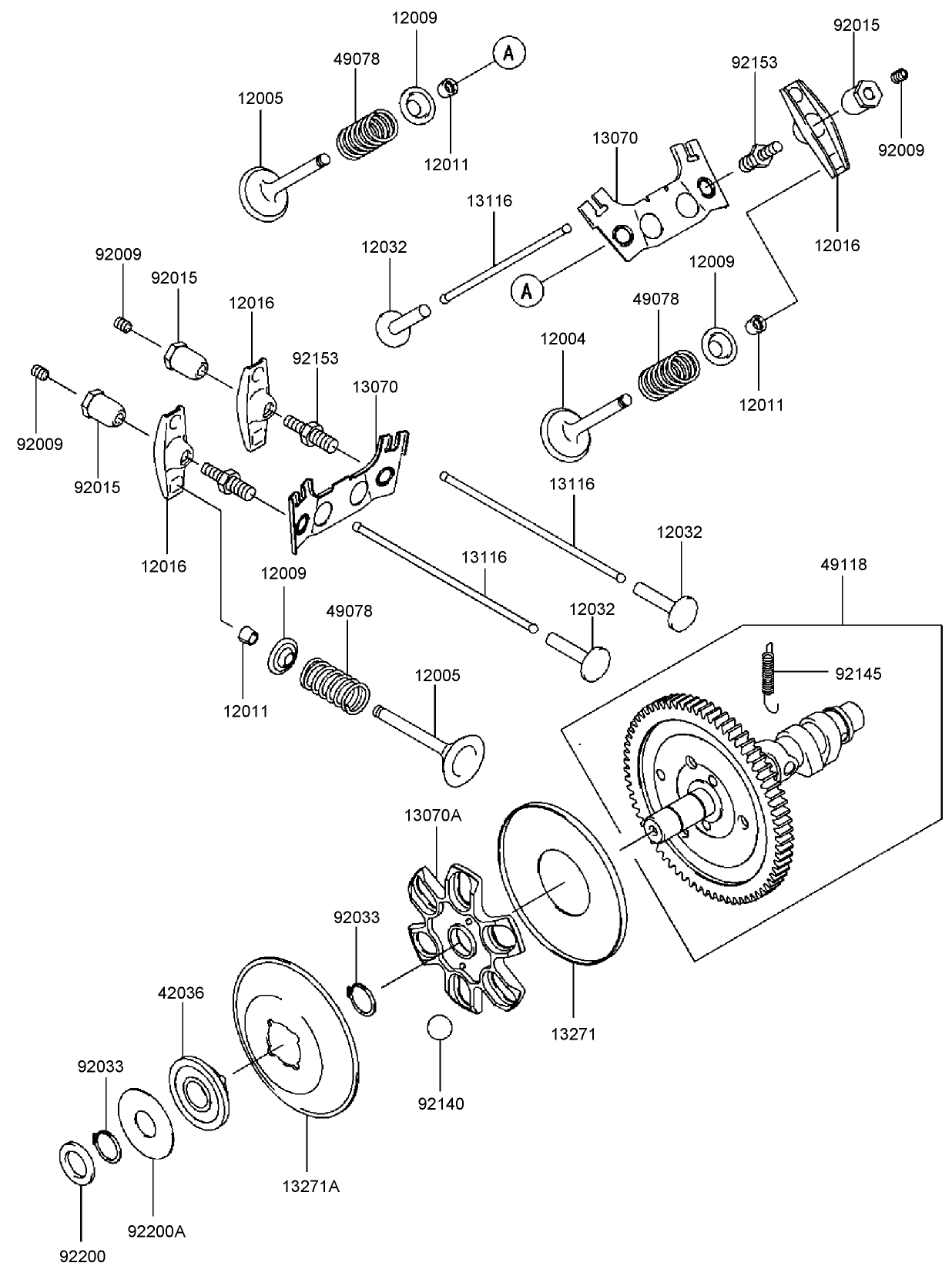 Valve/Camshaft Assembly  Kawasaki FH721D-AS08
