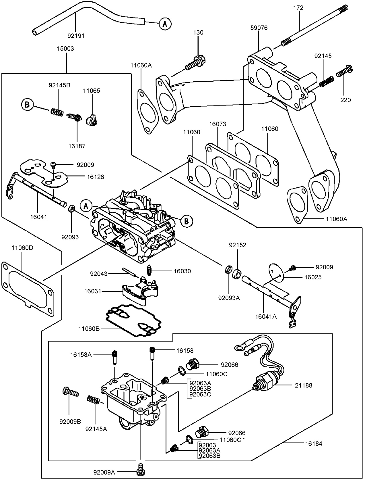 Carburetor Assembly  Kawasaki FH721D-AS08