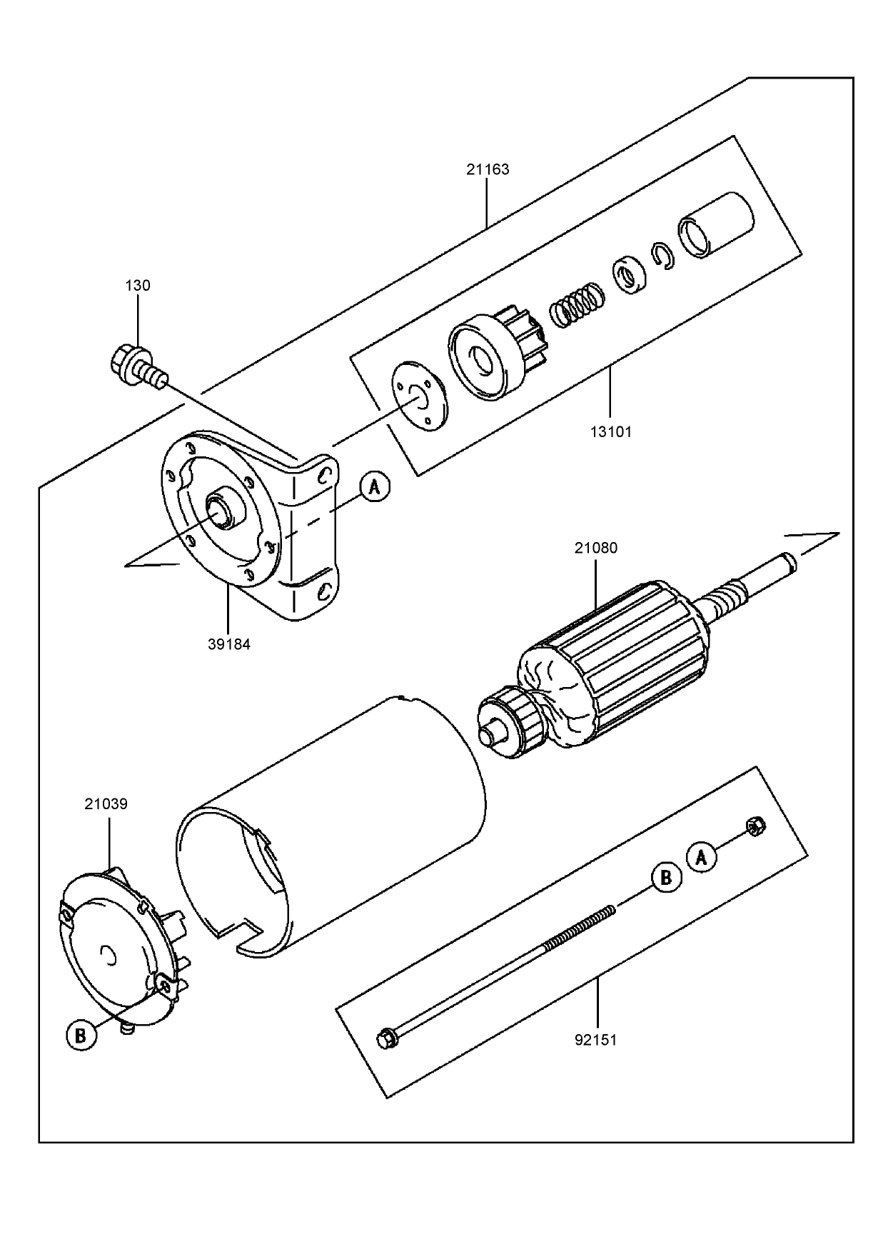 Starter Assembly  Kawasaki FH721D-AS08