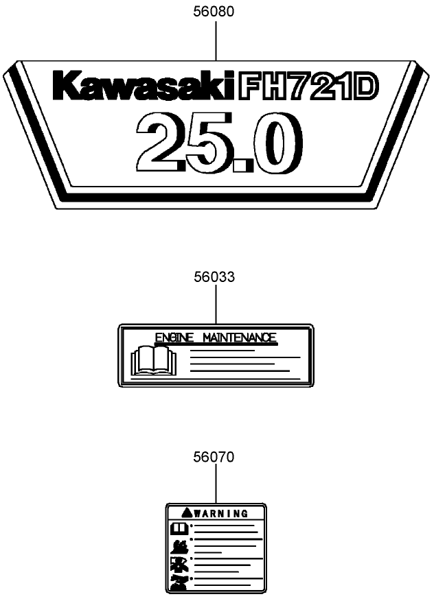 Labels  Kawasaki FH721D-AS08