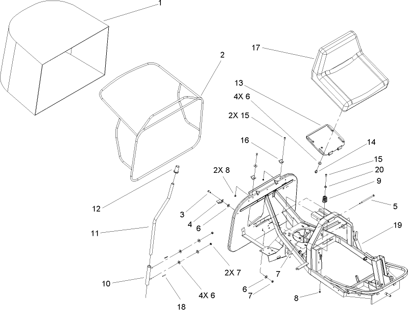 Seat and Rear Bag Assembly