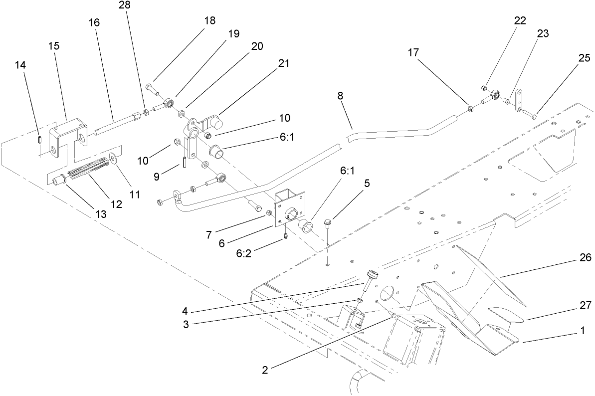 Traction Pedal and Linkage Assembly