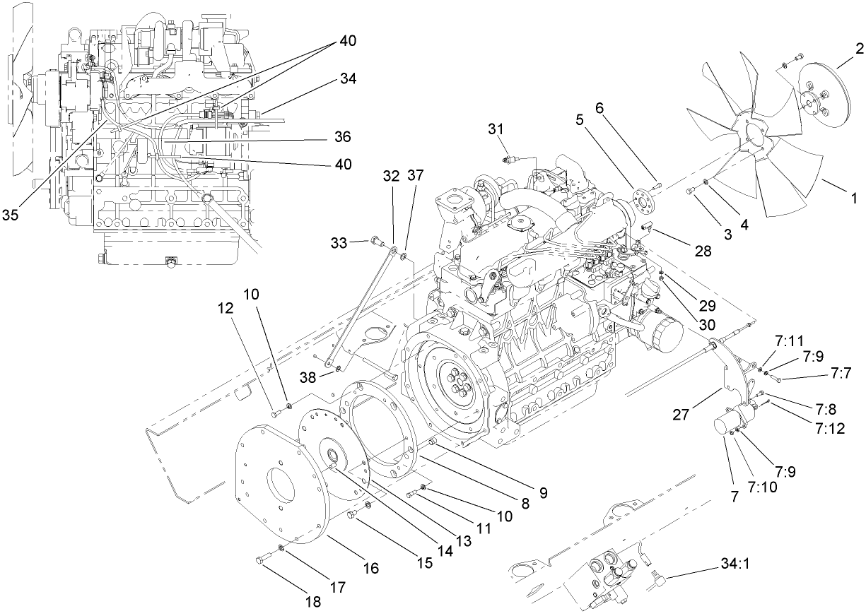 Fan Drive and Flywheel Assembly