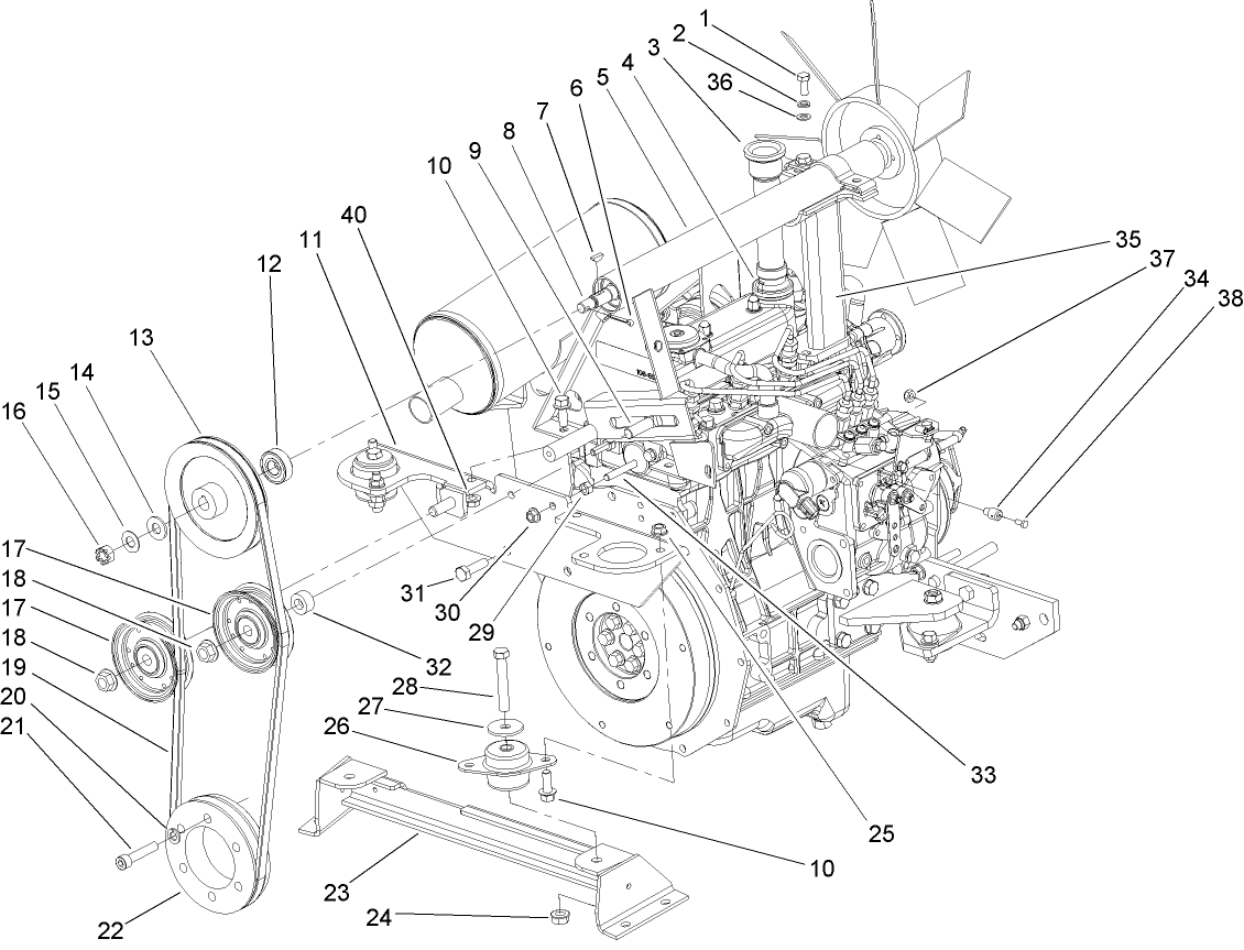 Engine Pulley System Assembly