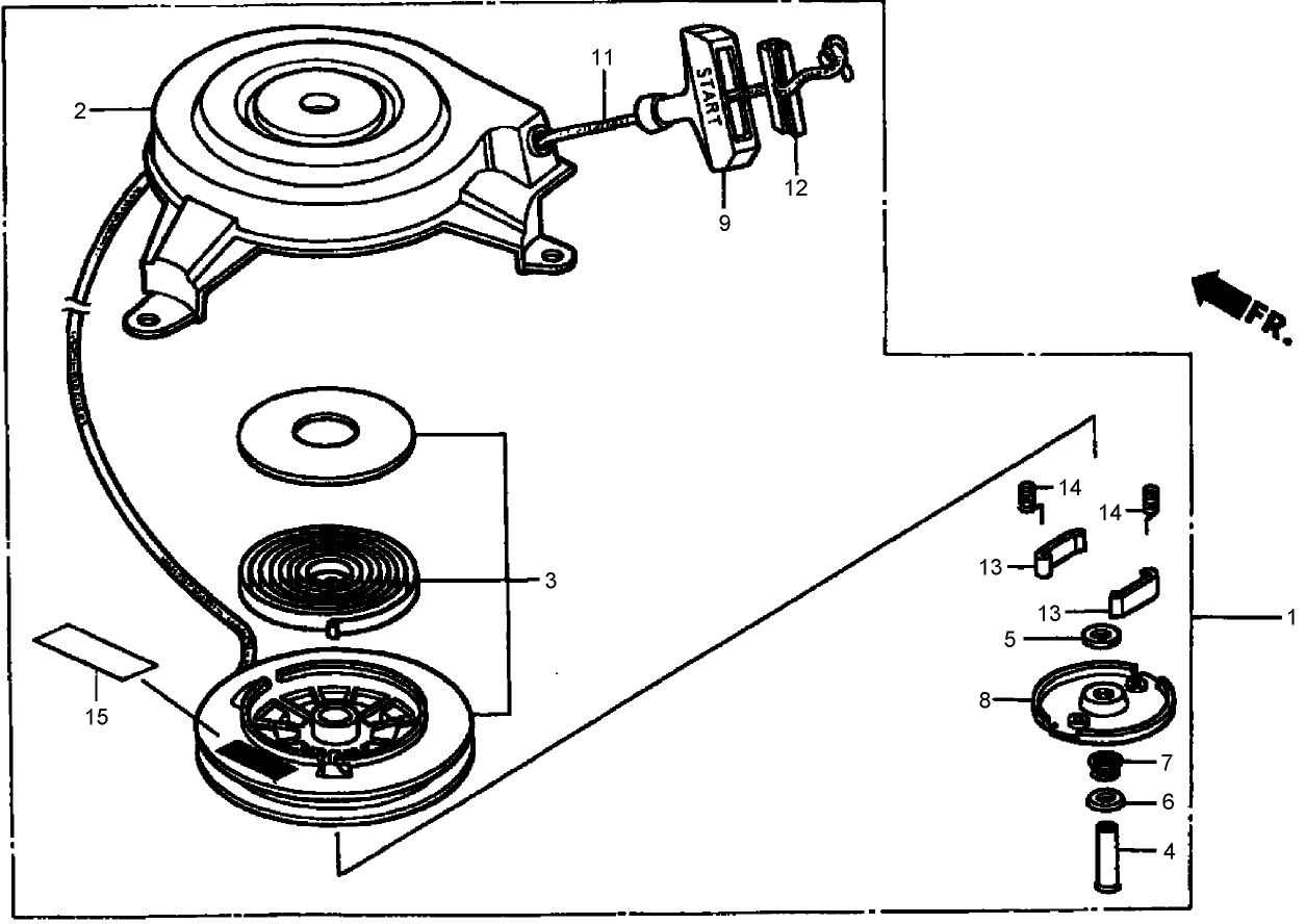Recoil Starter Assembly  Honda GXV160K1-A1T