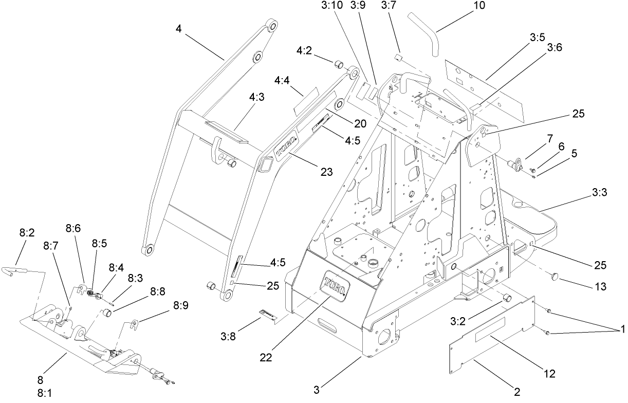 Frame and Loader Arm Assembly