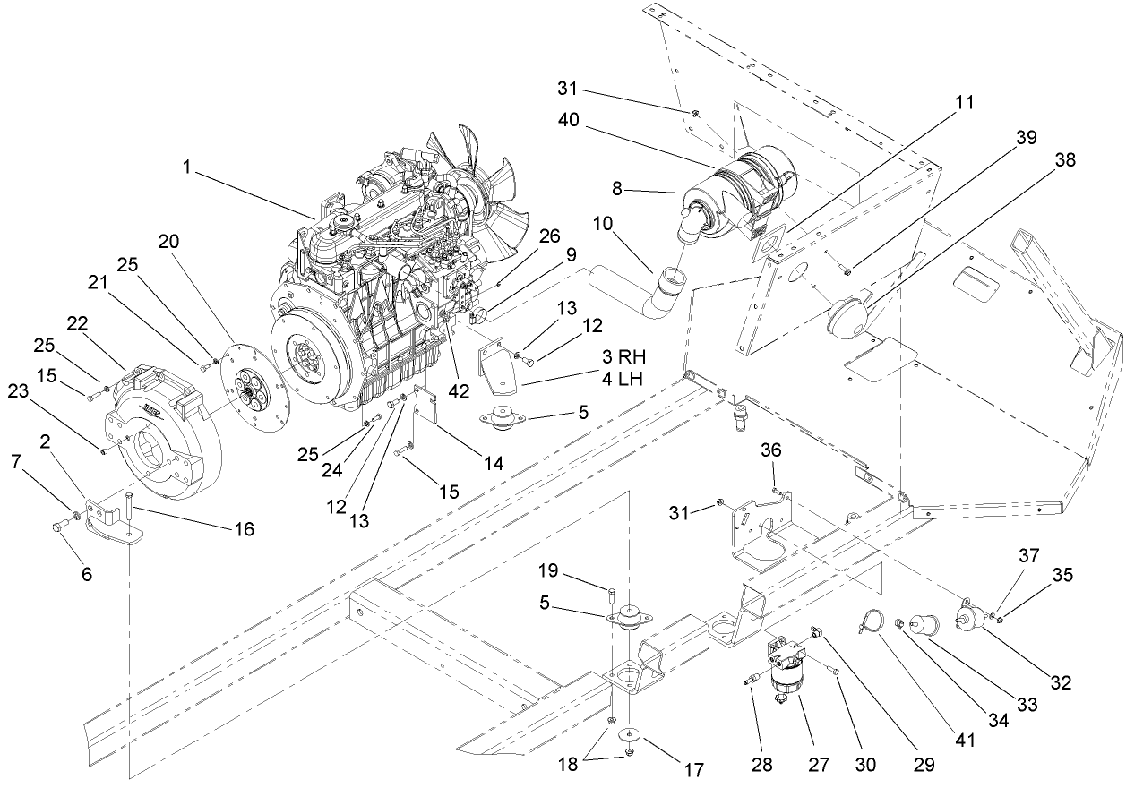 Engine and Air Cleaner Assembly