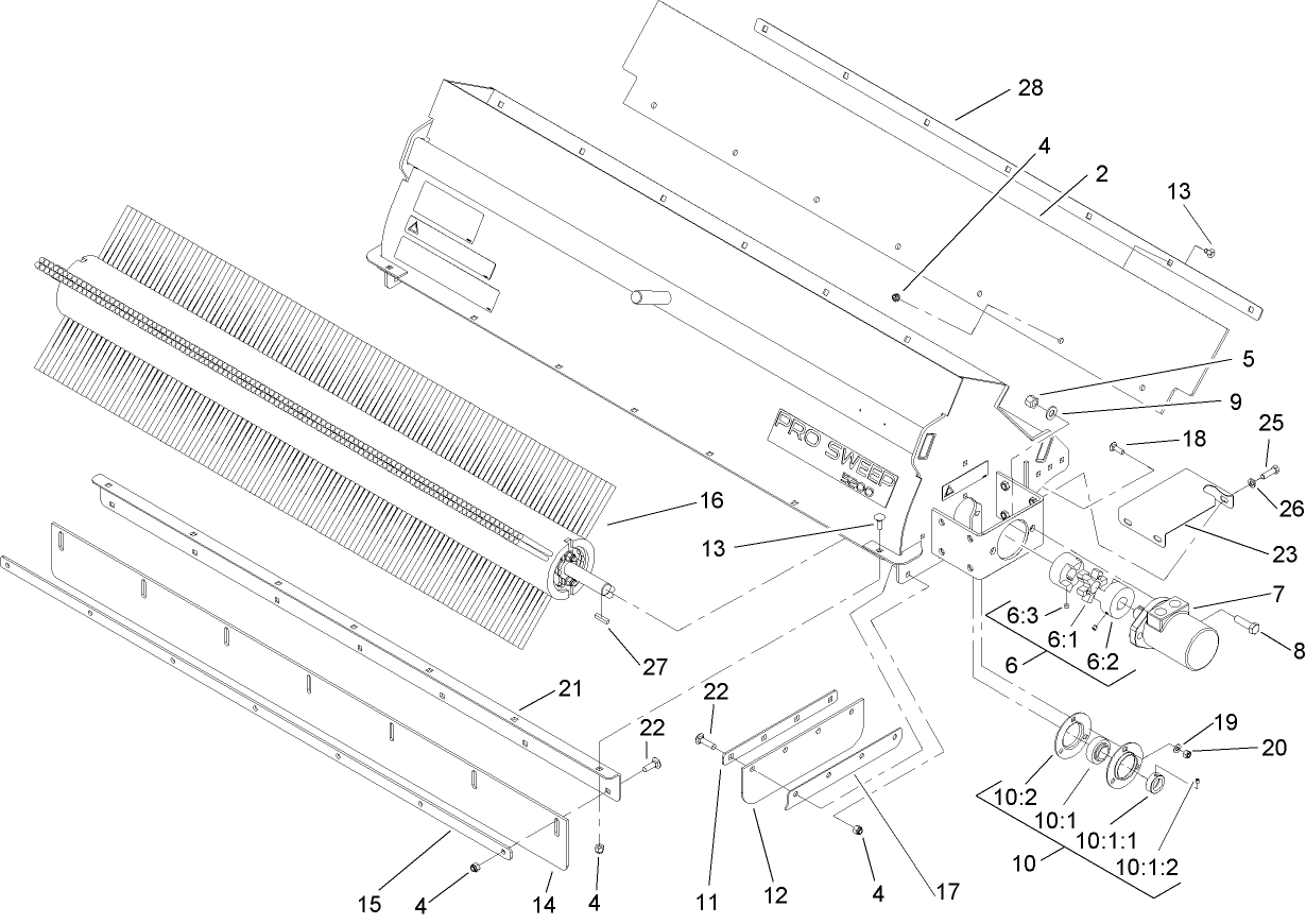 Brush, Motor and Shield Assembly