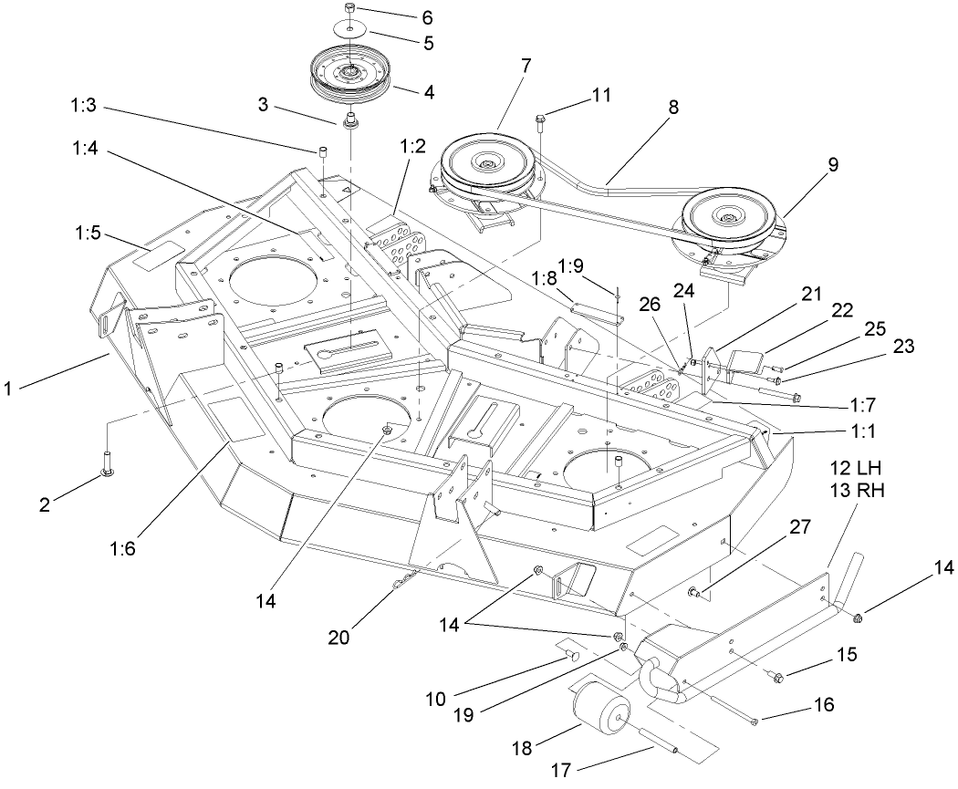 Front Deck, Idler and Skid Assembly