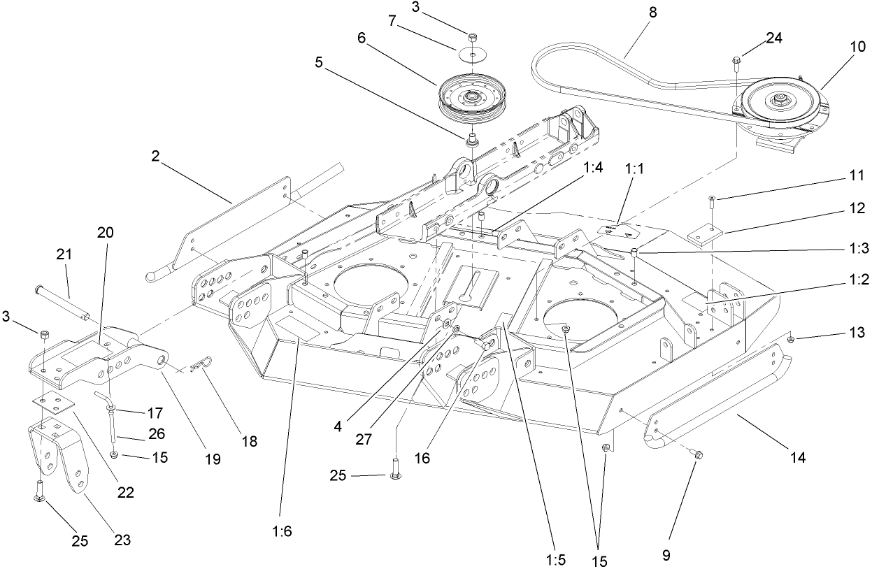 Right Hand Deck, Idler and Skid Assembly