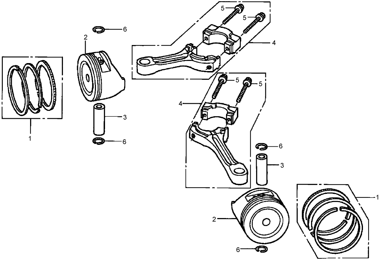 Piston and Connecting Rod Assembly  Honda GXV530 EXA2LB