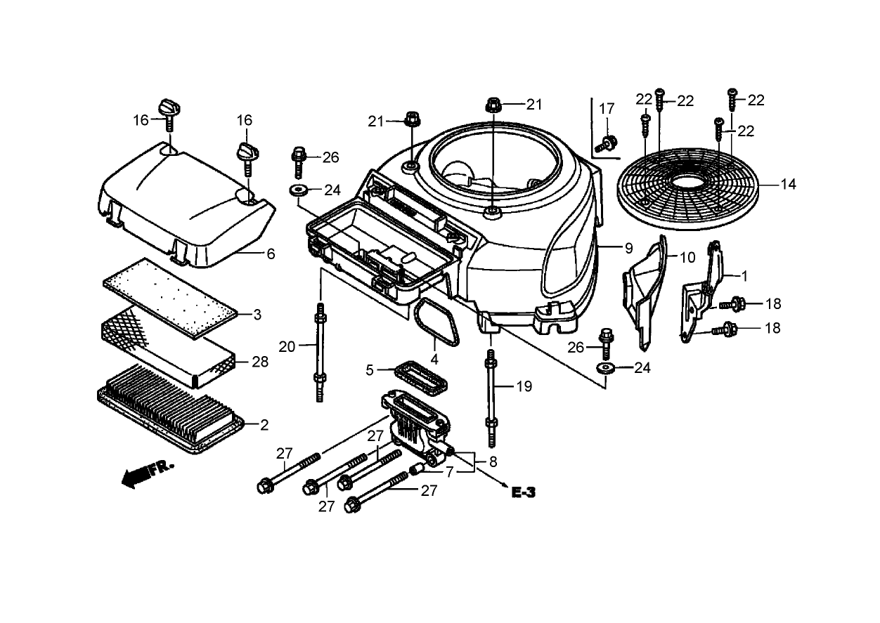 Fan Cover Assembly  Honda GXV530 EXA2LB