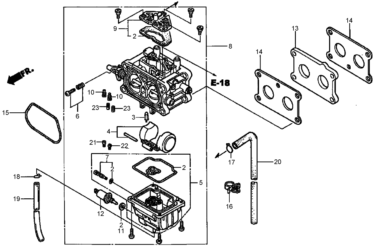 Carburetor Assembly  Honda GXV530 EXA2LB