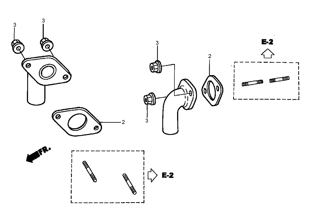Exhaust Pipe Assembly  Honda GXV530 EXA2LB