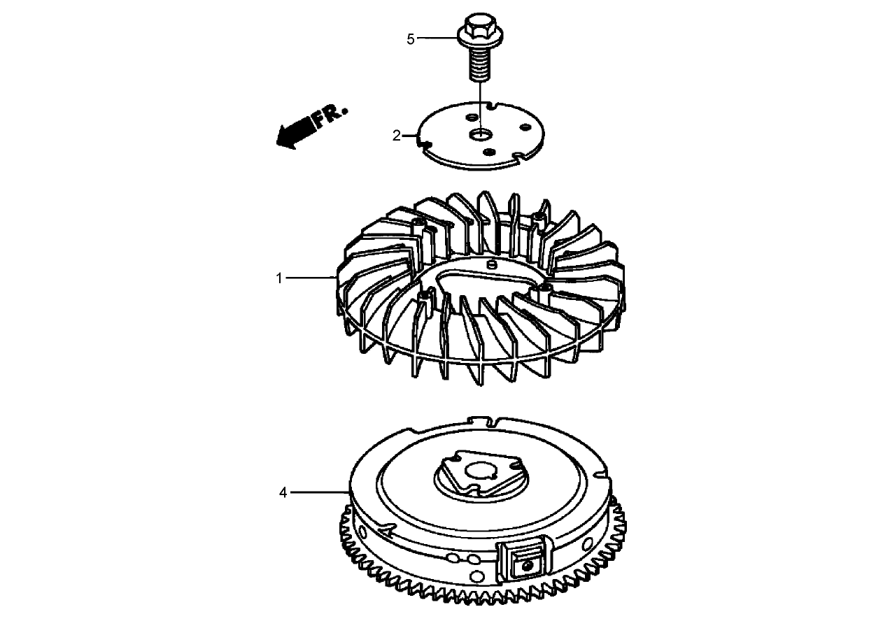 Flywheel Assembly  Honda GXV530 EXA2LB