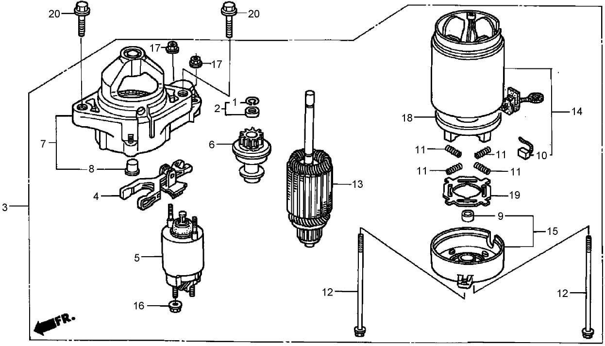 Starter Motor Assembly  Honda GXV530 EXA2LB