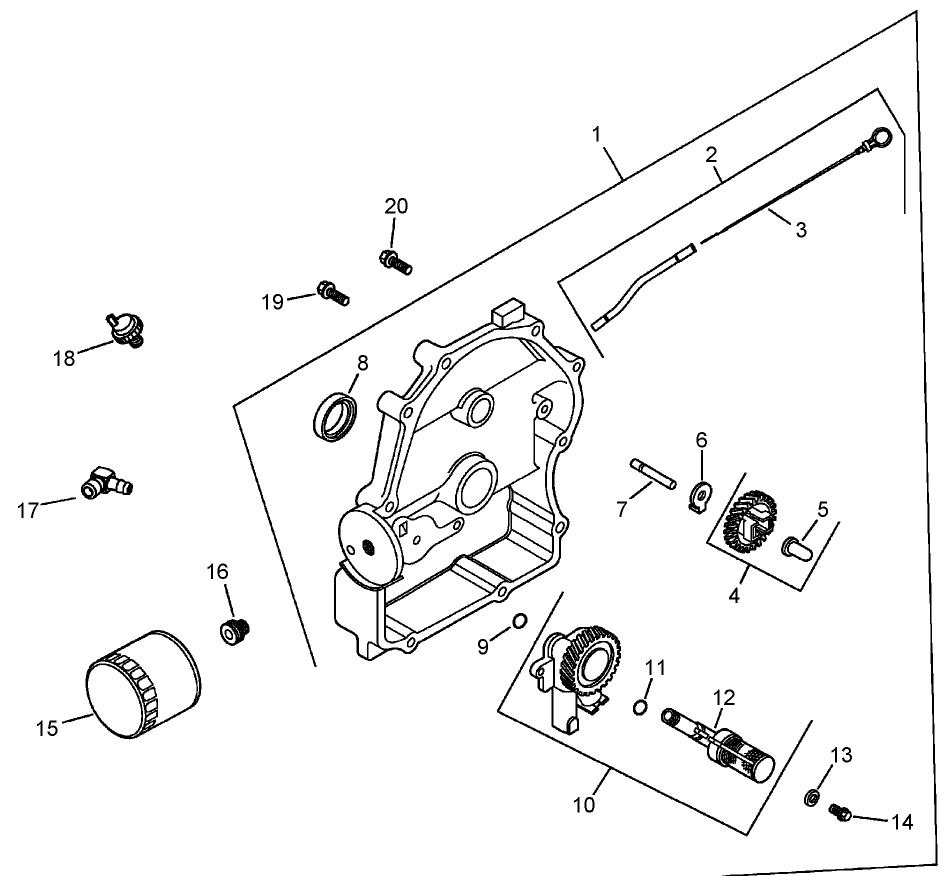 Oil Pan and Lubrication Assembly  Kohler CH23S 76584