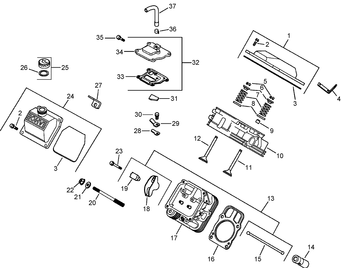 Head, Valve and Breather Assembly  Kohler CH23S 76584