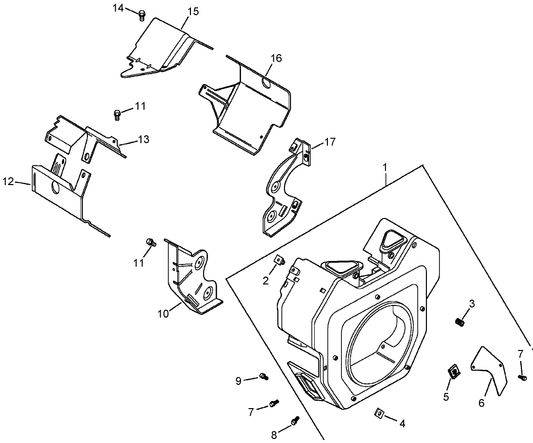 Blower Housing and Baffle Assembly  Kohler CH23S 76584