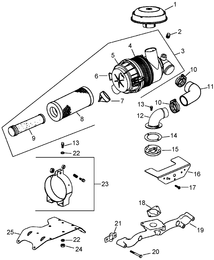 Air Intake and Filtration Assembly  Kohler CH23S 76584