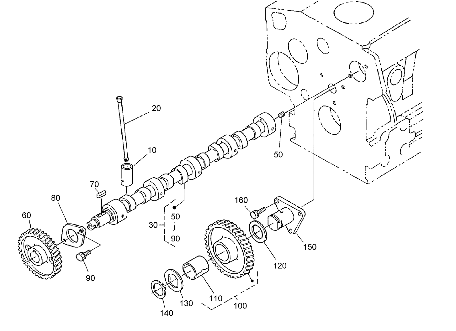 Camshaft and Idle Gear Shaft Assembly