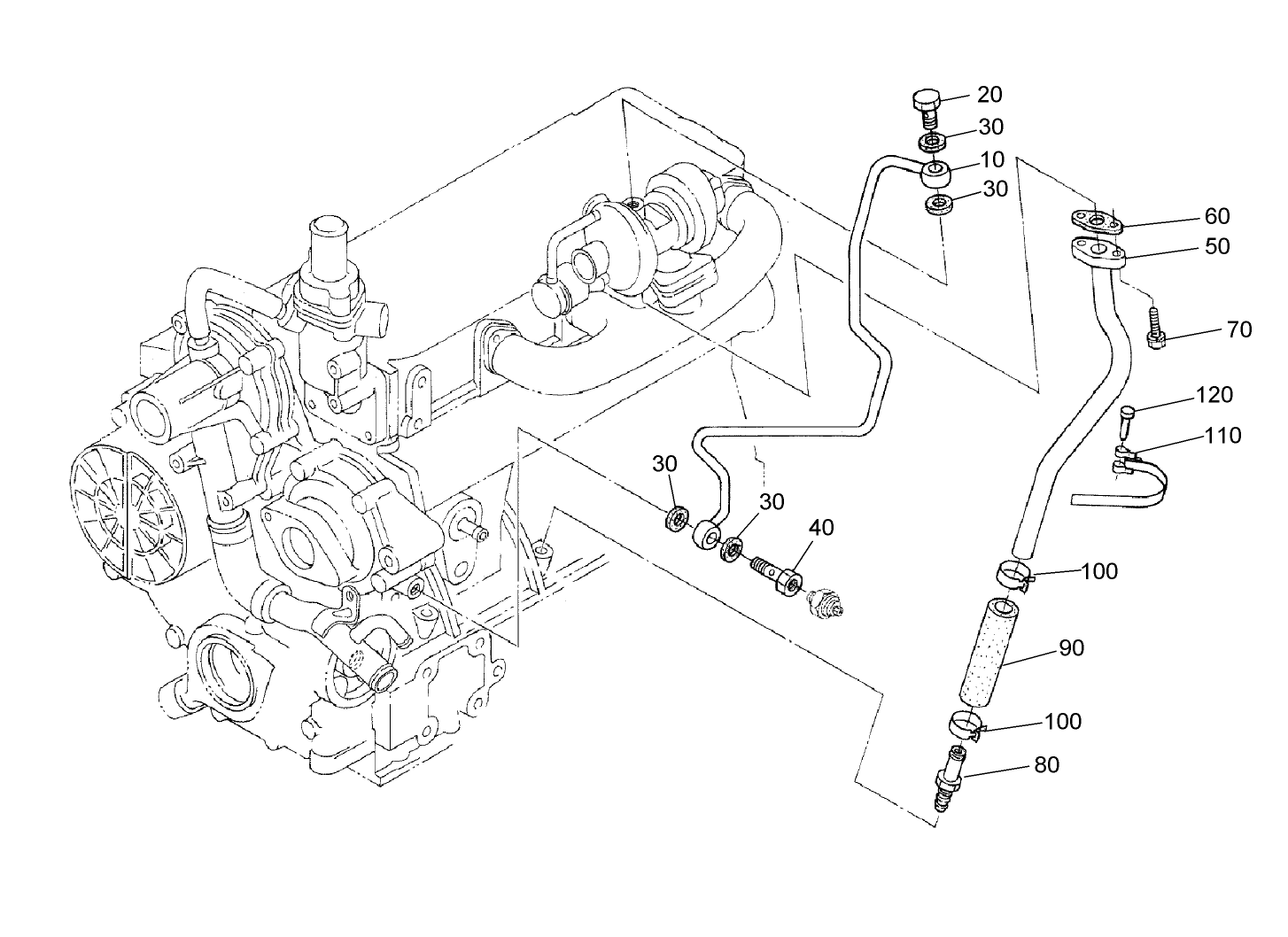 Oil Pipe (Turbo Charger) Assembly