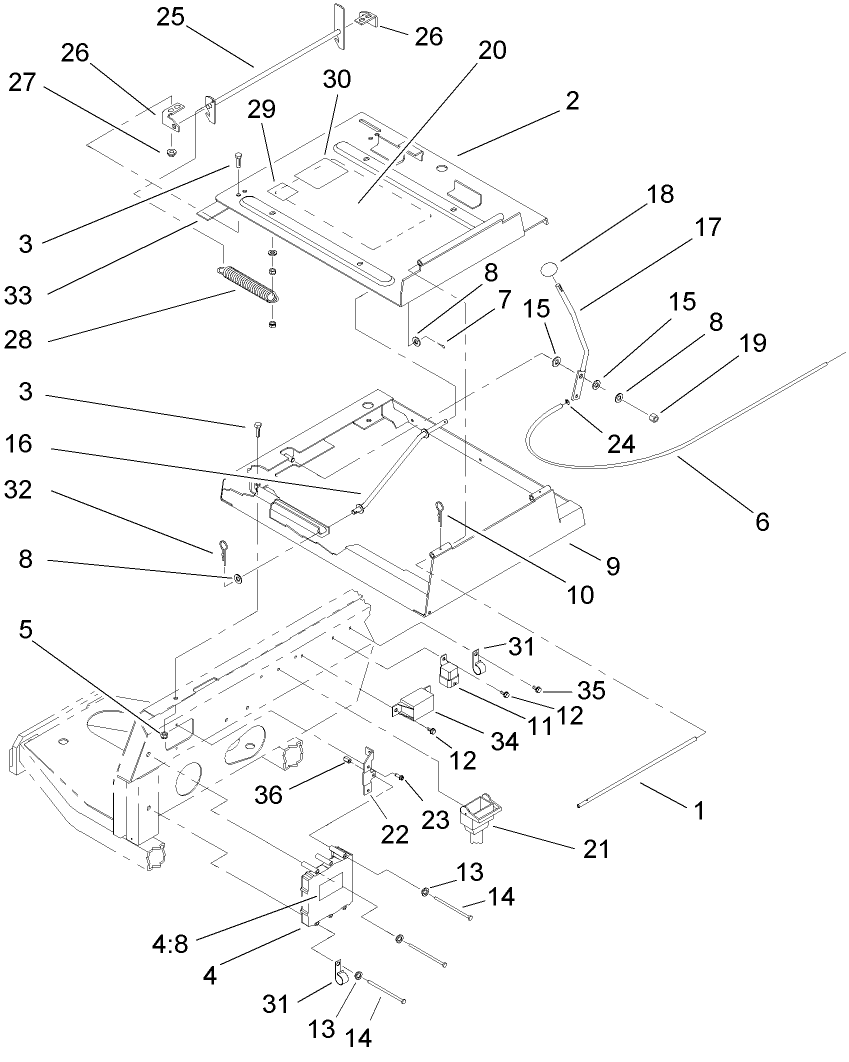 Seat Frame and Throttle Assembly