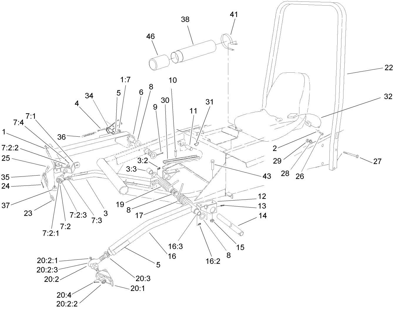 Push Arm and Roll-Over-Protection-System Assembly