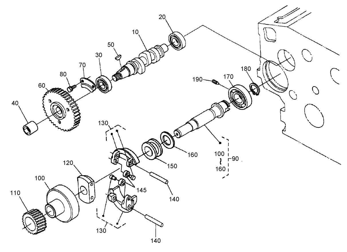 Fuel Camshaft and Governor Shaft Assembly