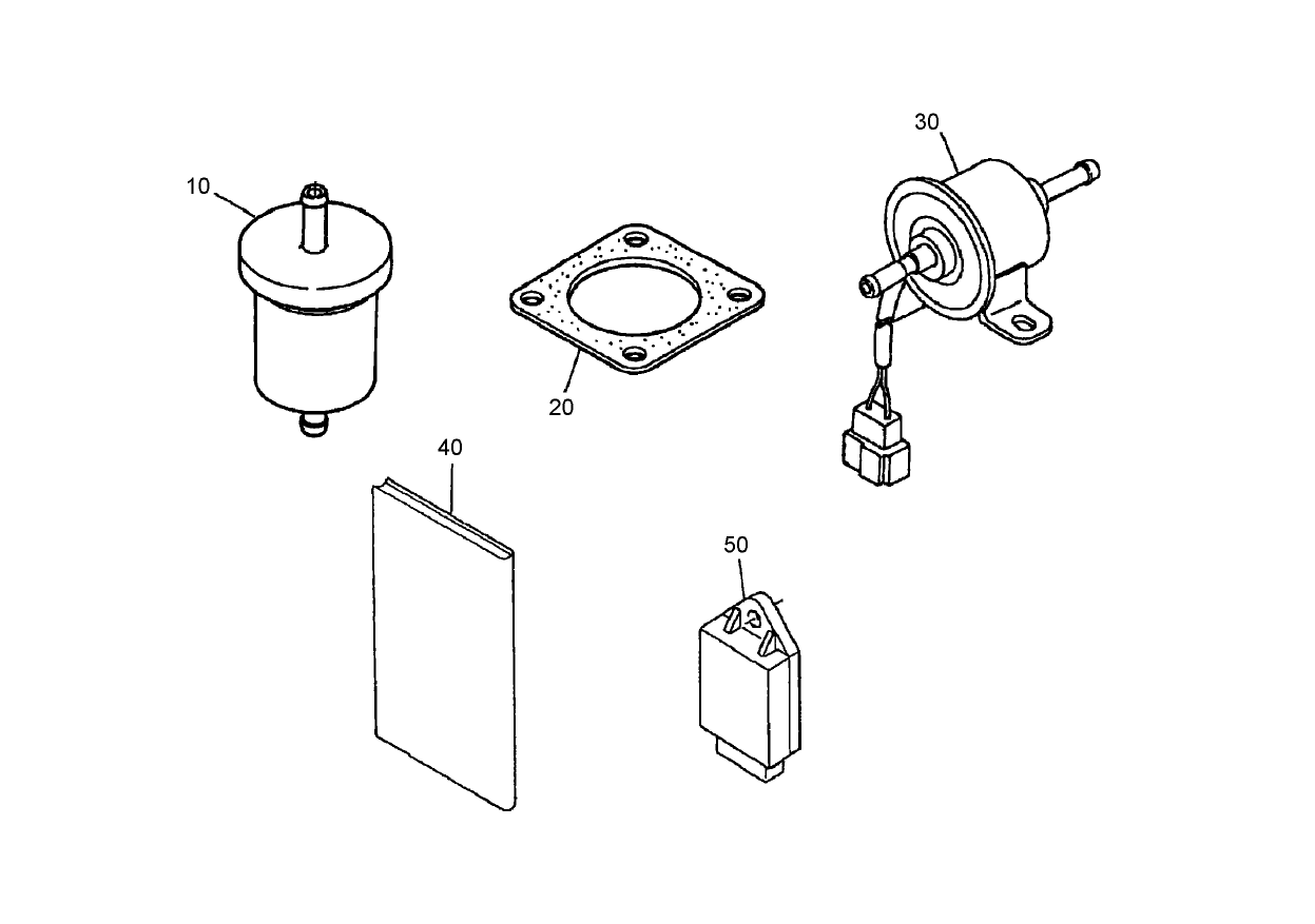 Fuel Pump and Filter, Muffler Gasket, Glow Controller and Operator Manual