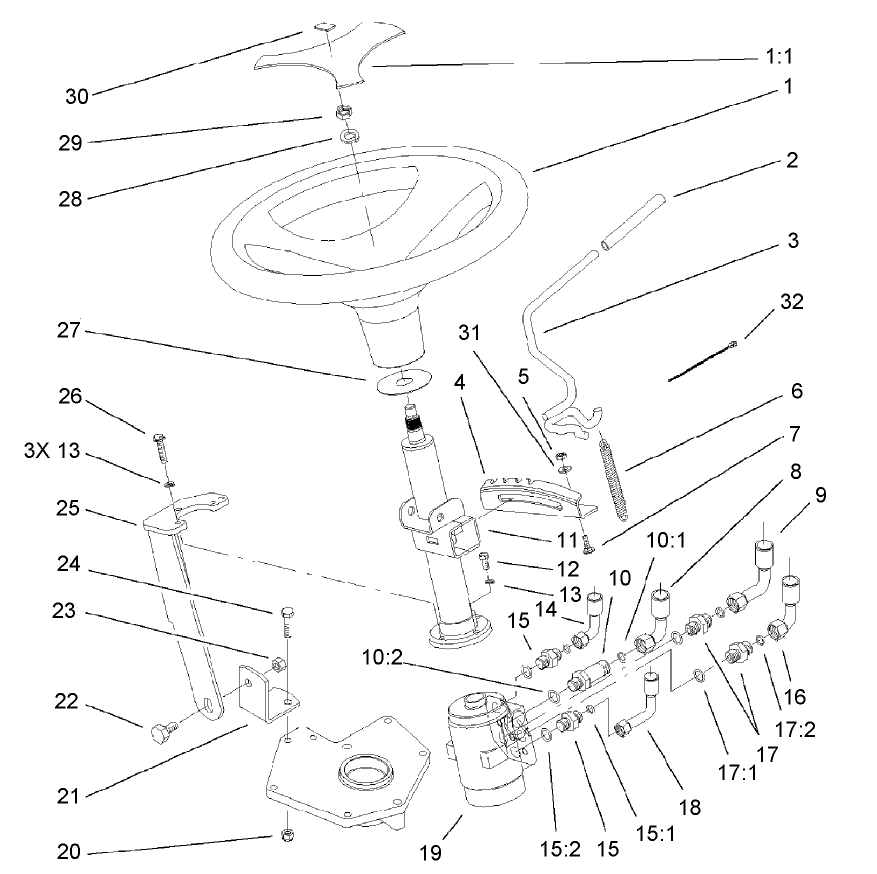 Power Steering and Tilt Assembly