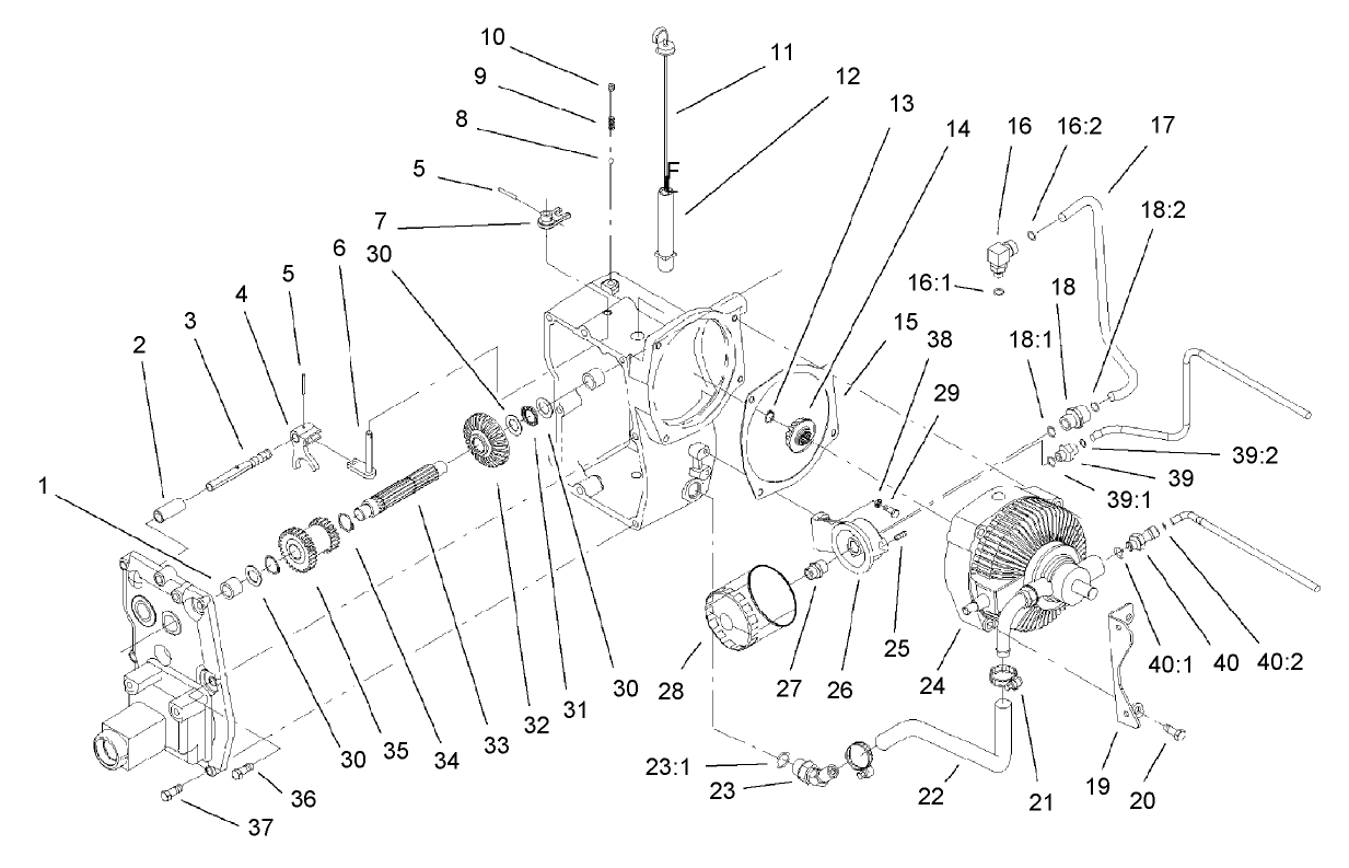Hydro Trans Axle Housing Assembly