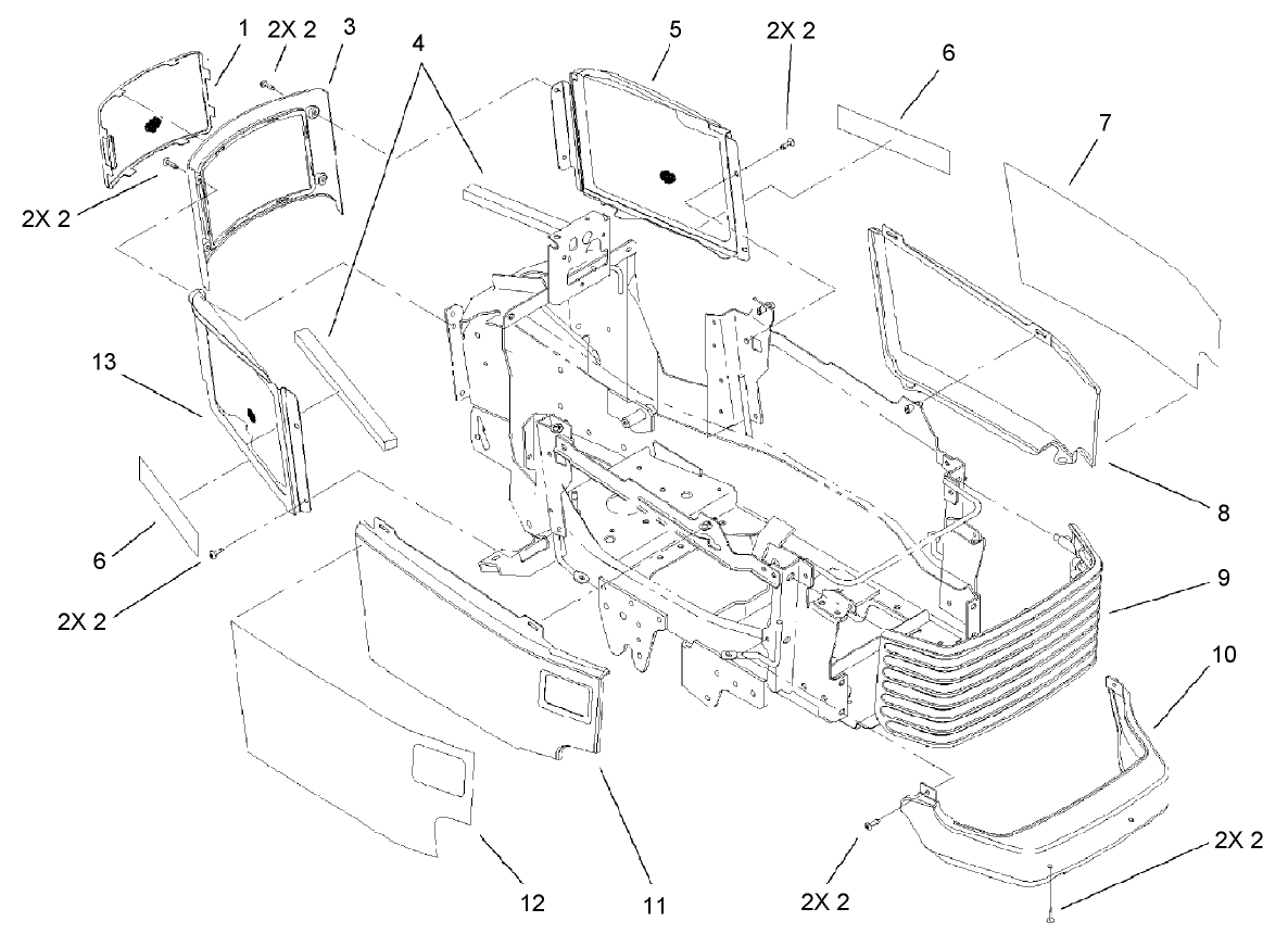 Grill and Side Panel Assembly
