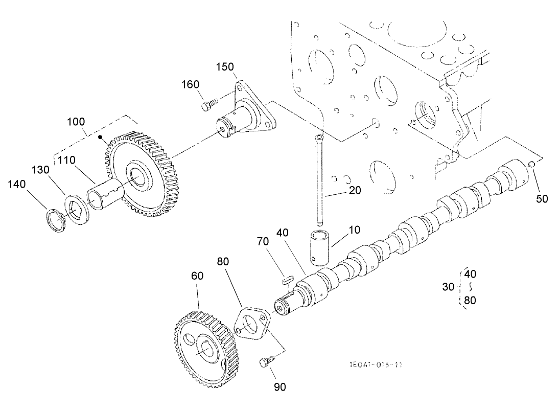 Camshaft and Idle Gear Shaft Assembly