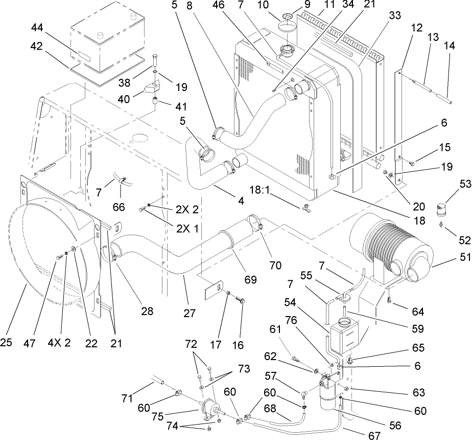 Radiator, Oil Cooler and Air Cleaner Assembly