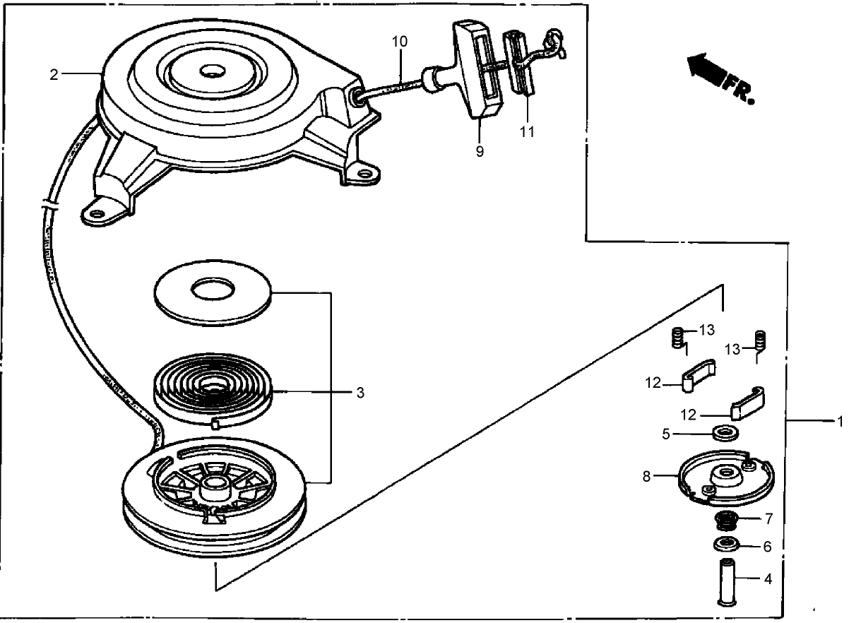 Recoil Starter Assembly  Honda GXV160A1 T1AH