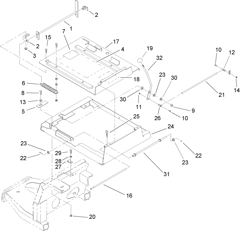 Seat Frame and Throttle Assembly
