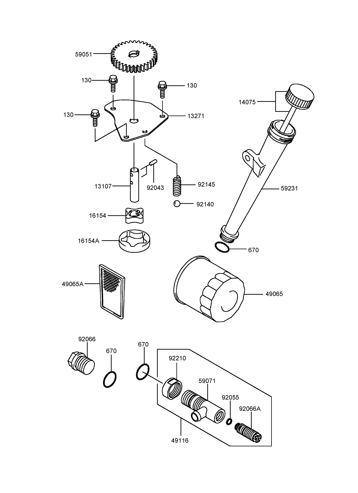 Lubrication Equipment Assembly  Kawasaki FH541V-AS50