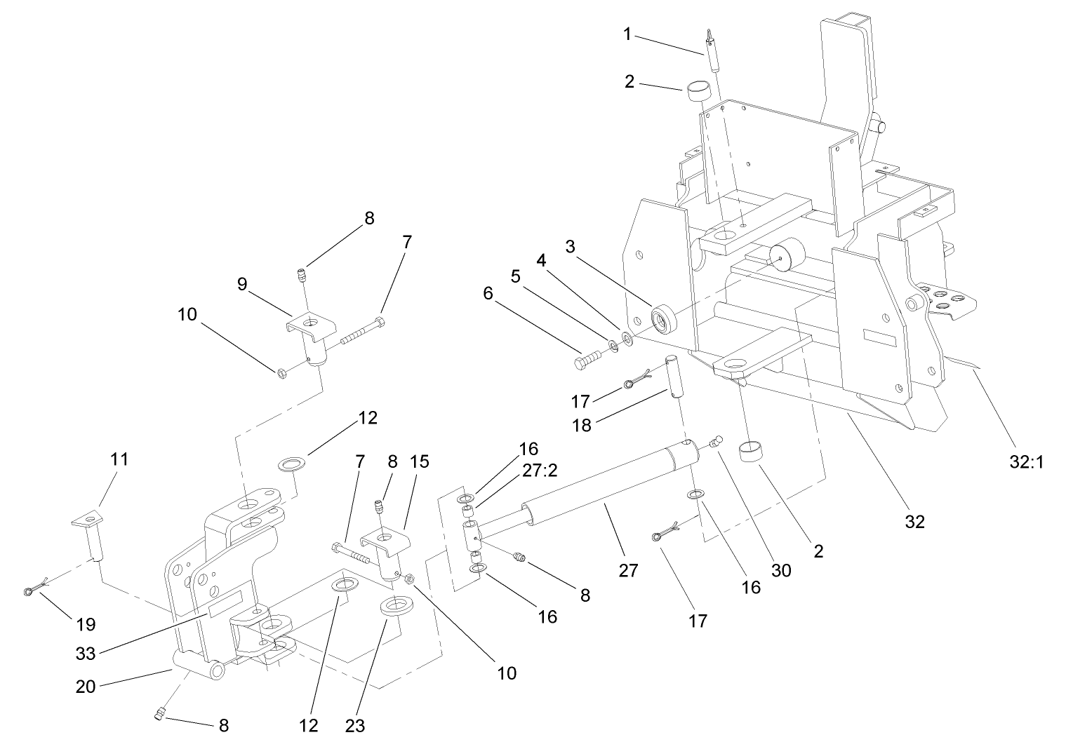Main and Swing Frame Assembly