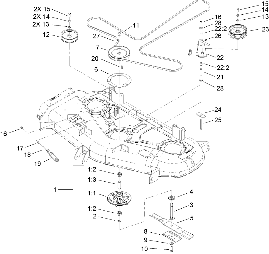 52in Deck Belt Drive Assembly