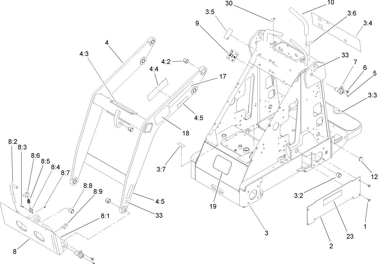 Frame and Loader Arm Assembly