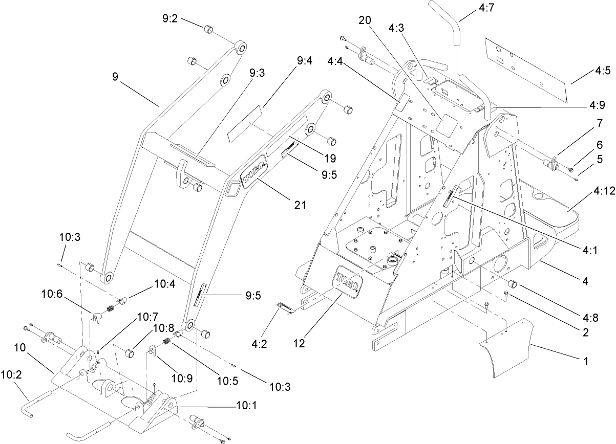 Frame and Loader Arm Assembly