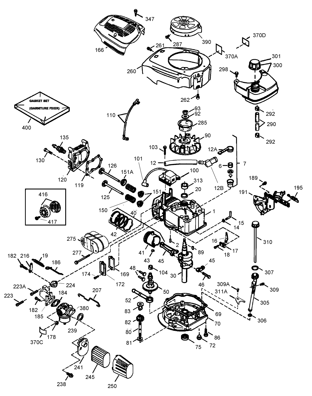 Engine Assembly No. 1 Tecumseh LV195EA-362044C